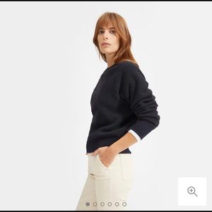Everlane ReNew Raglan Fleece Navy Medium NWOT